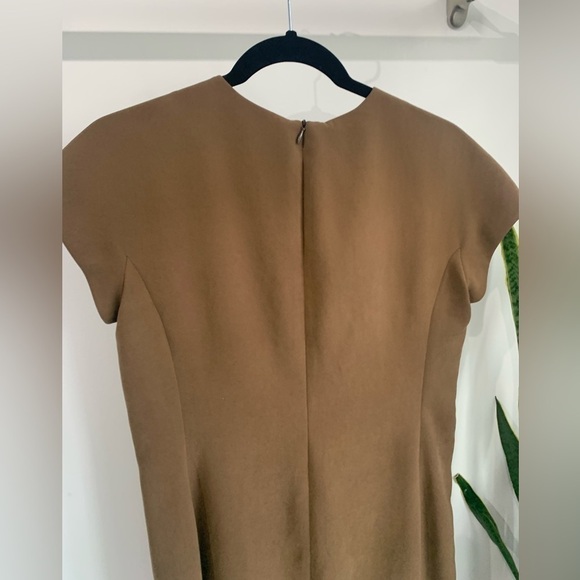 TRISTAN & ISEUT - Classy brown dress size 10 Made in Canada 🇨🇦 open front - Picture 4 of 6